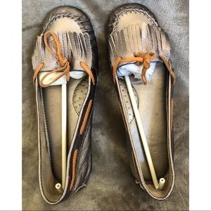 Gently worn GAP pewter moccasins in size 6.5.